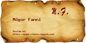 Mógor Fanni névjegykártya