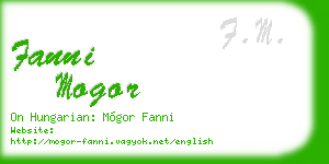 fanni mogor business card