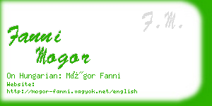 fanni mogor business card